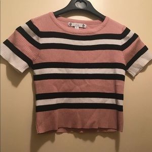 Girls Cute Stripe Crop Shirt 👚🤗
